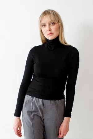 Lilla P Pima Cotton Spandex Turtleneck Top