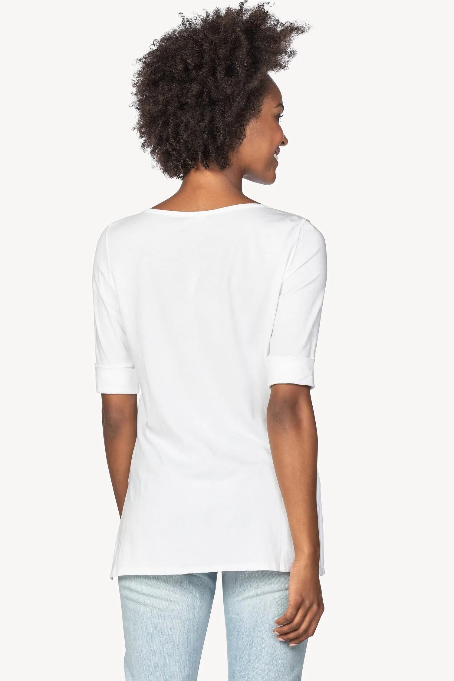 LILLA P ROLLED ELBOW SLEEVE TUNIC