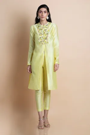 Lime Yellow Hand Embroidered Tunic