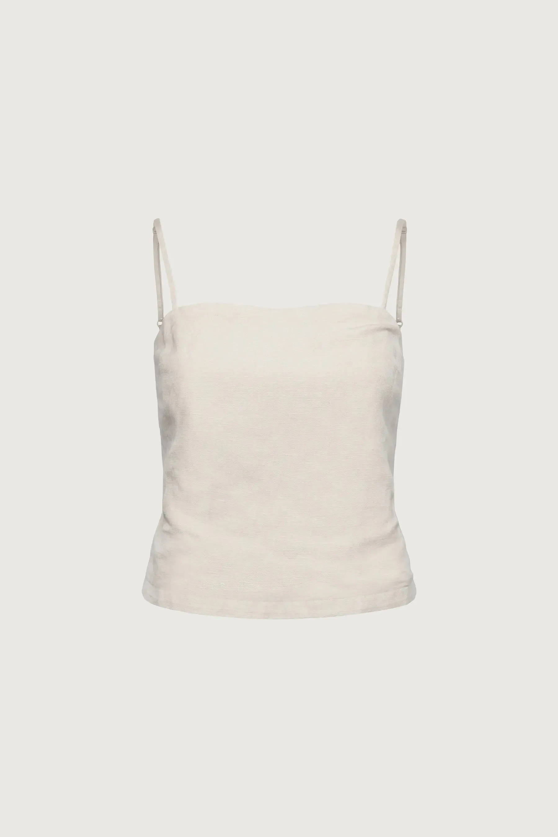 Linen Blend Open Back Tank Top