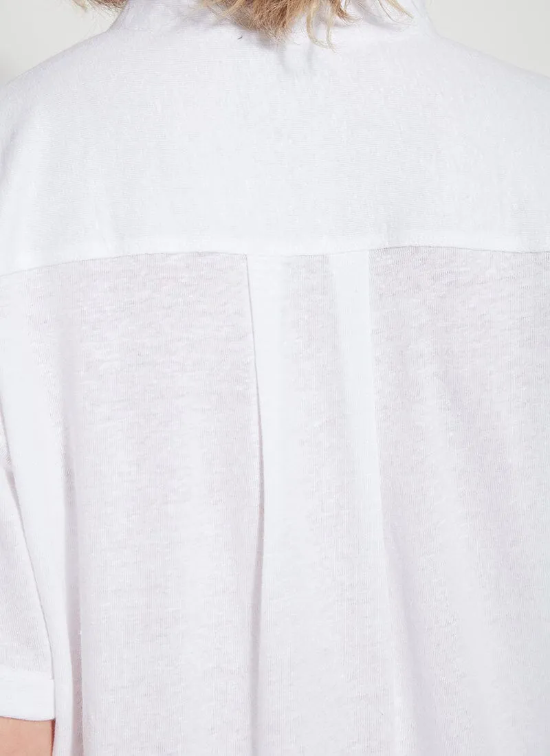 Linen Jersey Button Down