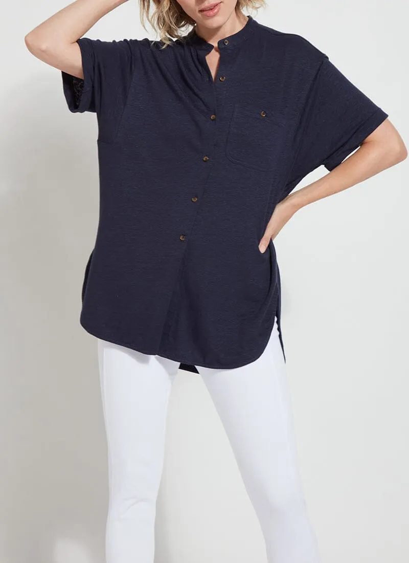Linen Jersey Button Down