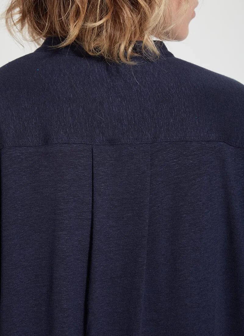 Linen Jersey Button Down