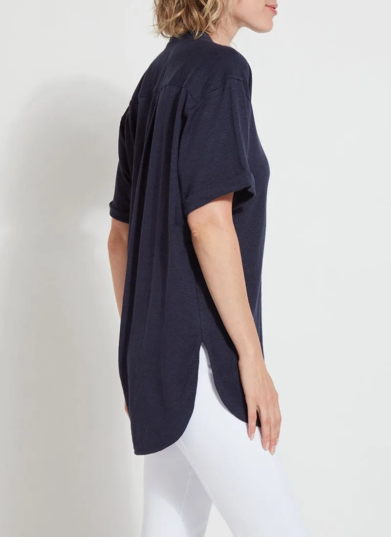 Linen Jersey Button Down