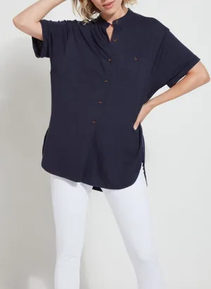 Linen Jersey Button Down