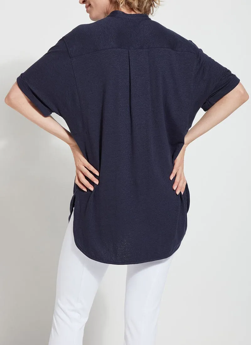 Linen Jersey Button Down