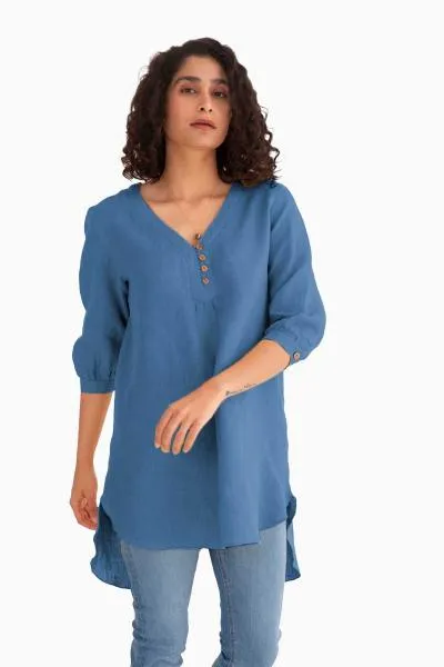 Linen Primrose Top-Misty Lilac