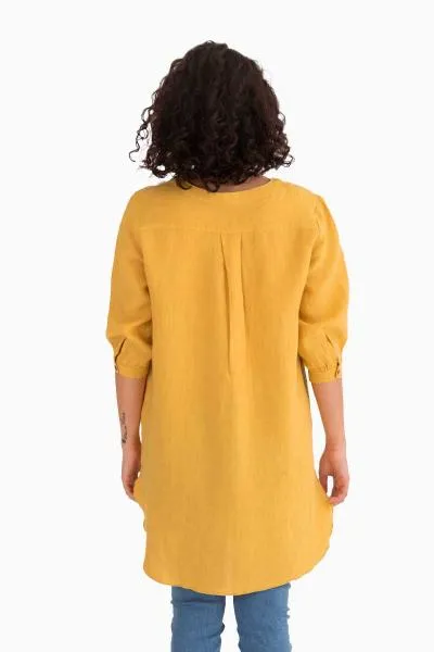 Linen Primrose Top-Misty Lilac