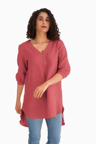 Linen Primrose Top-Misty Lilac