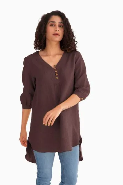 Linen Primrose Top-Misty Lilac