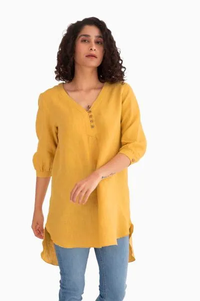 Linen Primrose Top-Misty Lilac