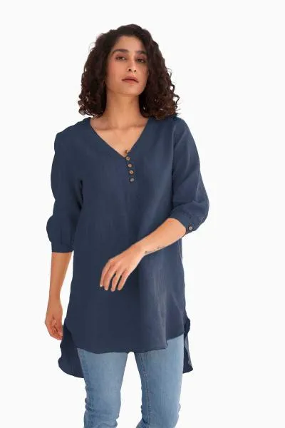 Linen Primrose Top-Misty Lilac