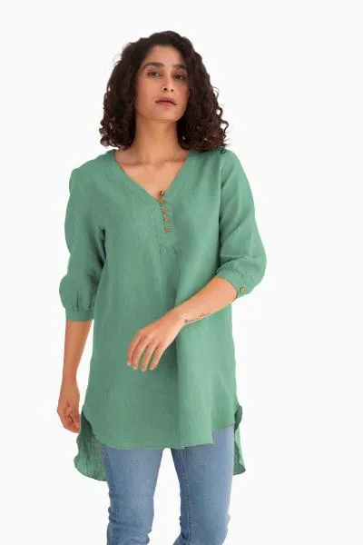 Linen Primrose Top-Misty Lilac