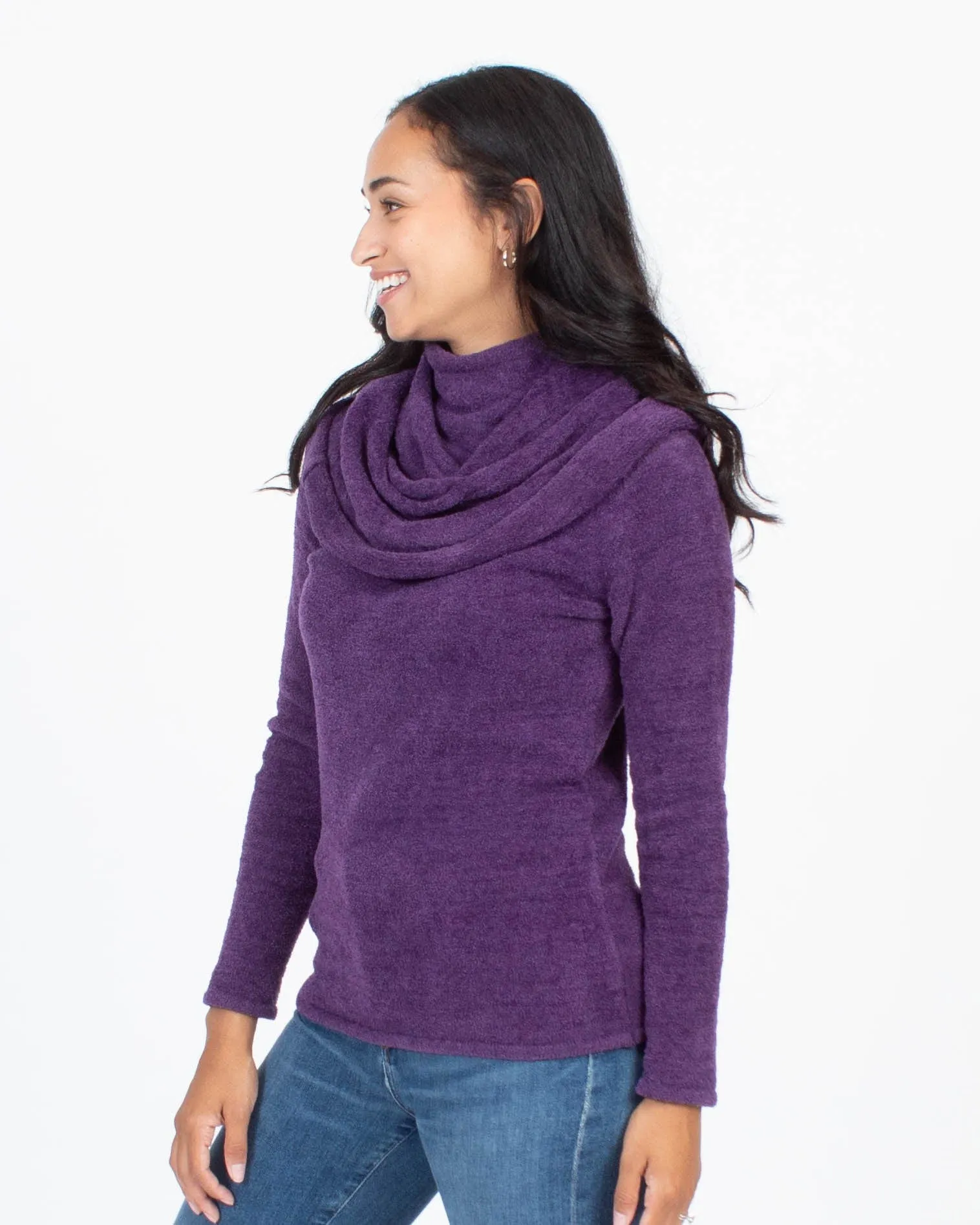 Long Sleeve Cowl Neck Turtleneck Sweater