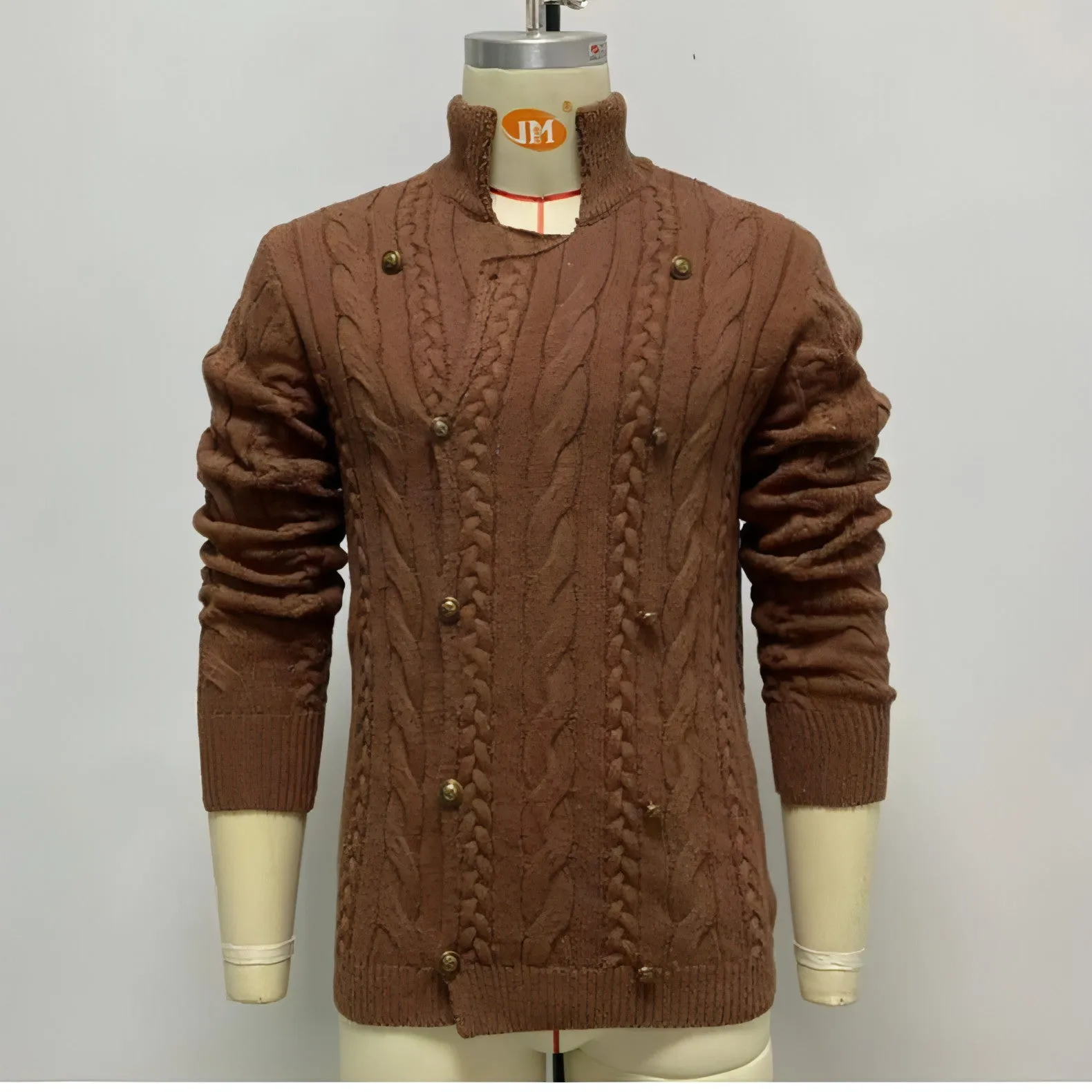 Long Sleeve Double Breasted Cardigan Sweater Coat Men