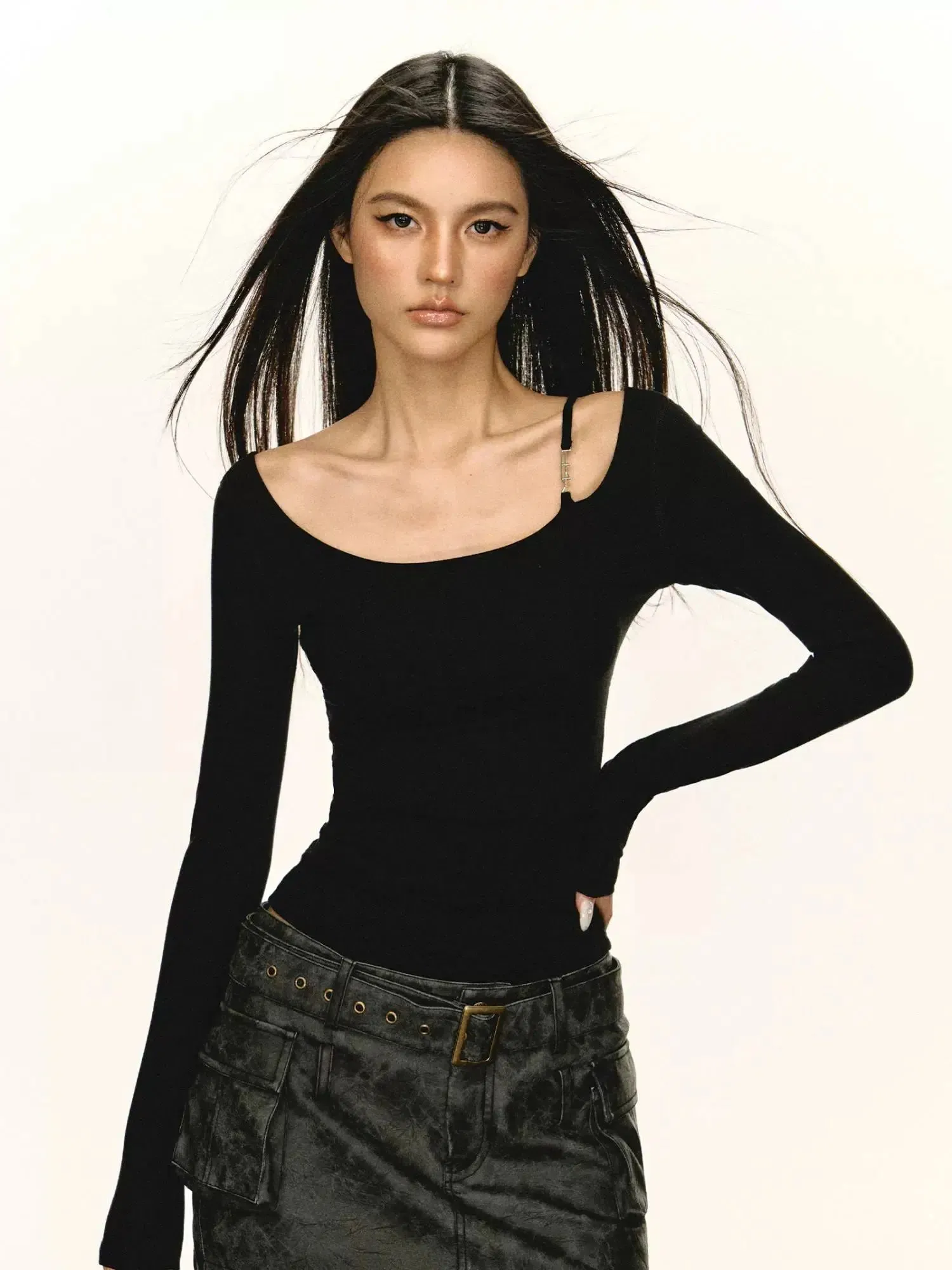 Long Sleeve Ribbed Turtleneck Top