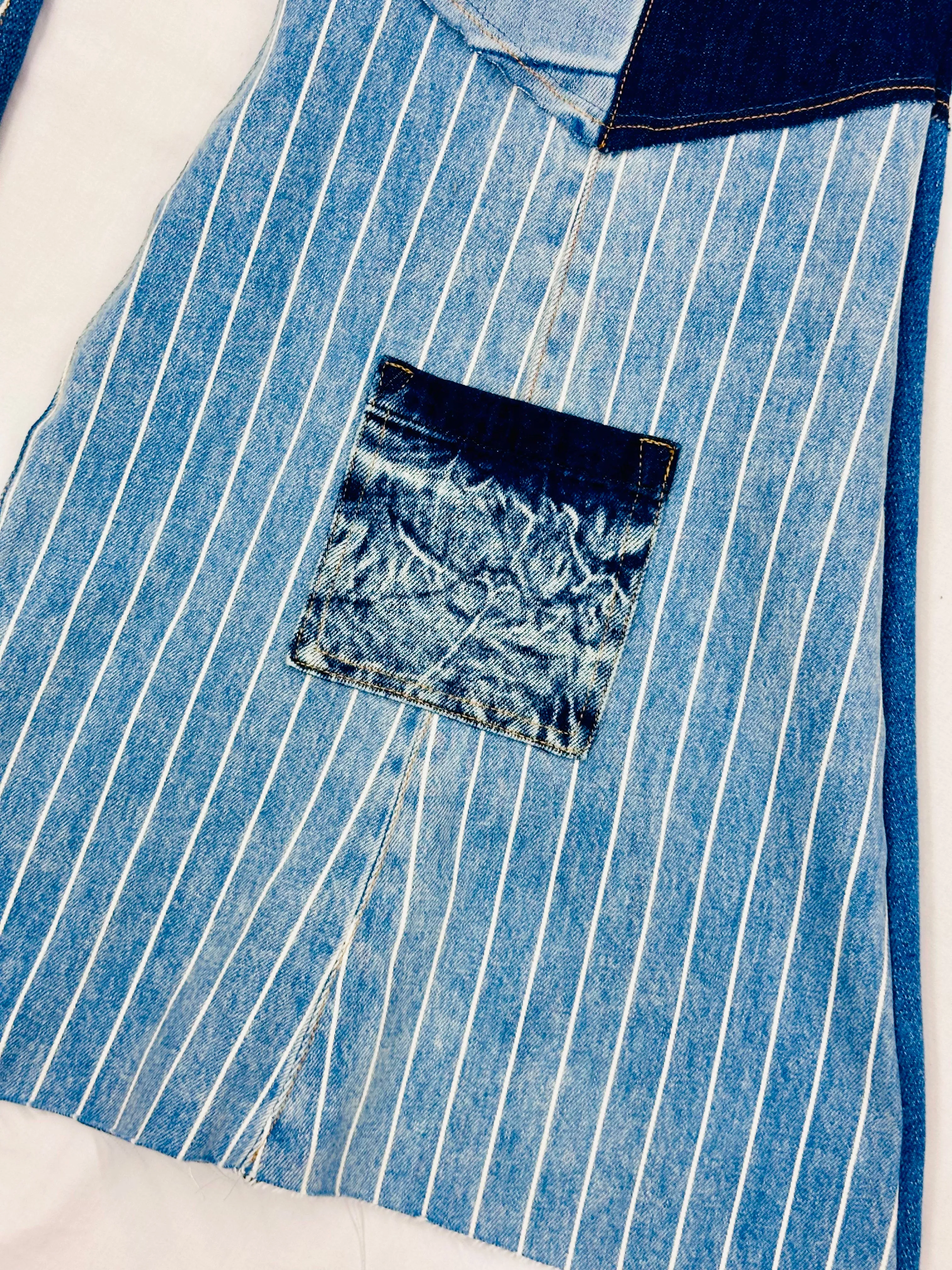 low rise vintage striped patchy bell bottoms [27/28]