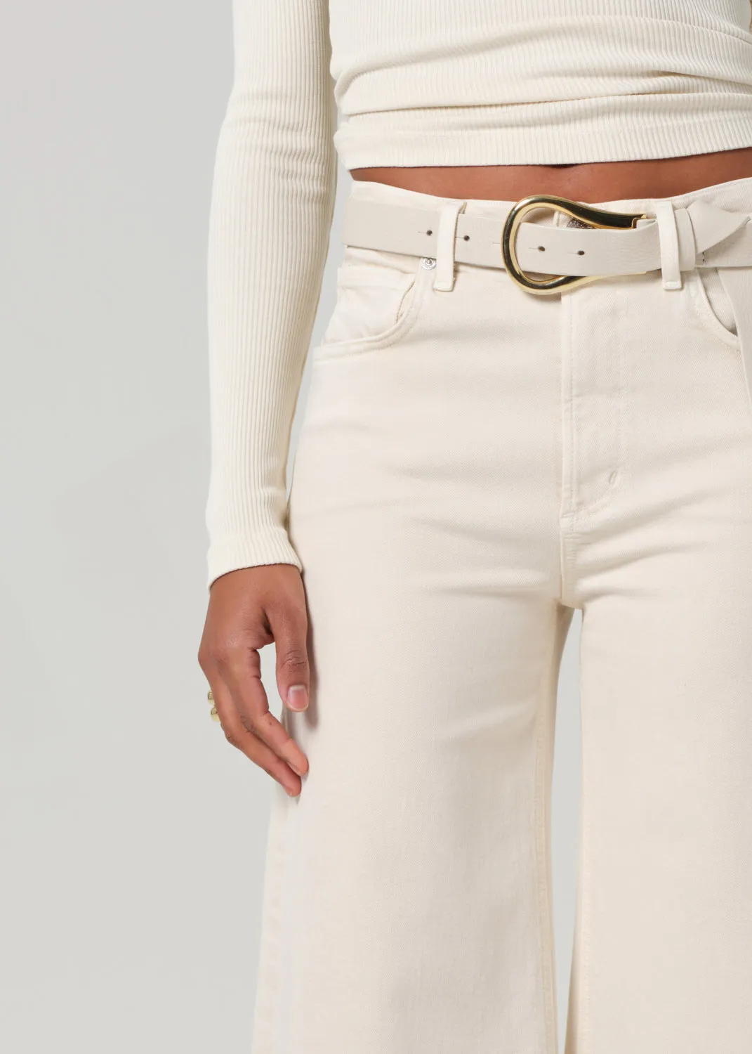 Lyra Wide Leg Crop - Almondette