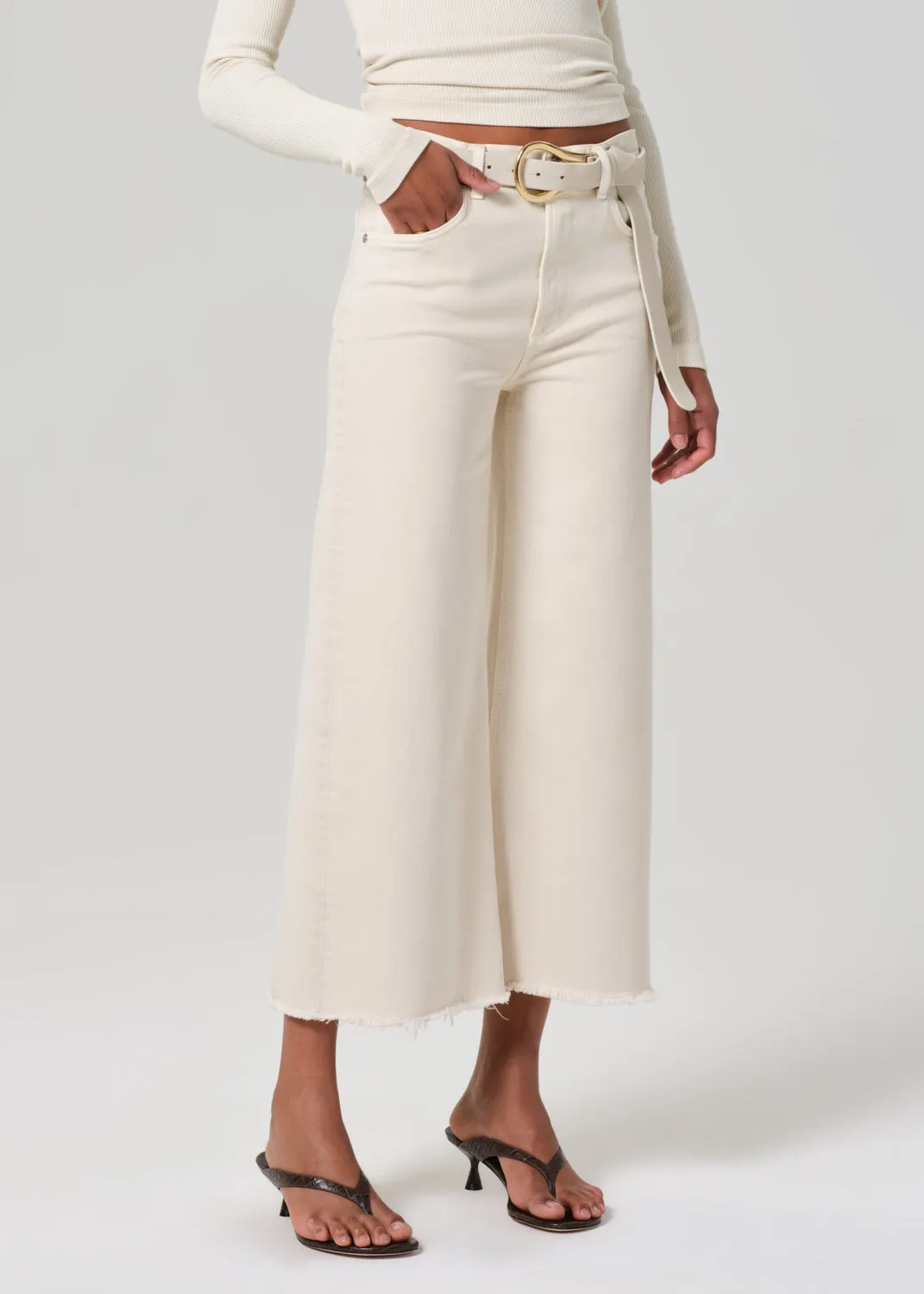 Lyra Wide Leg Crop - Almondette