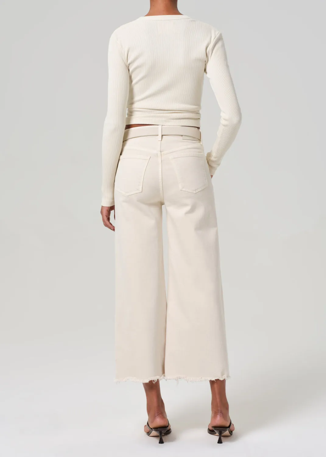 Lyra Wide Leg Crop - Almondette