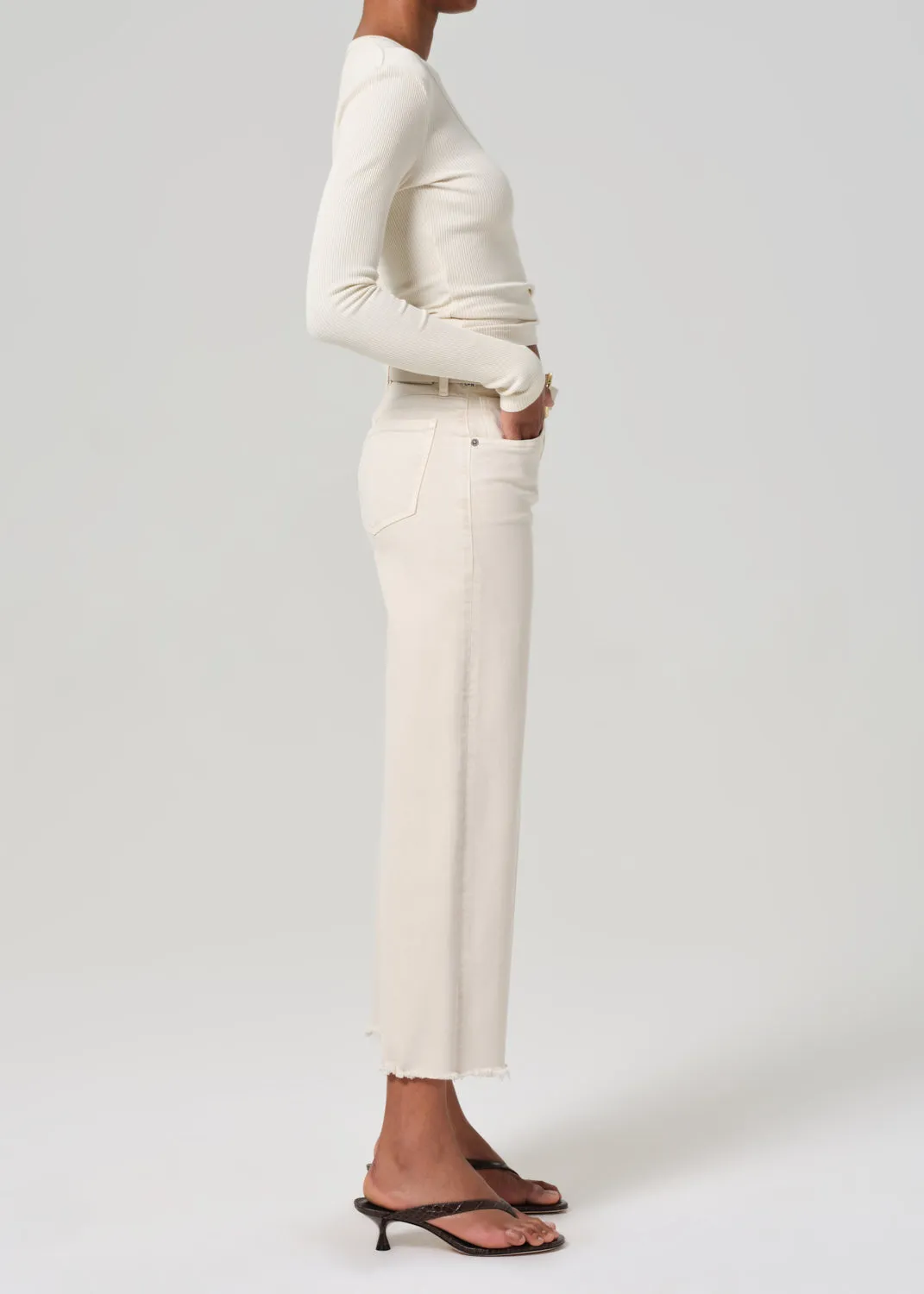 Lyra Wide Leg Crop - Almondette