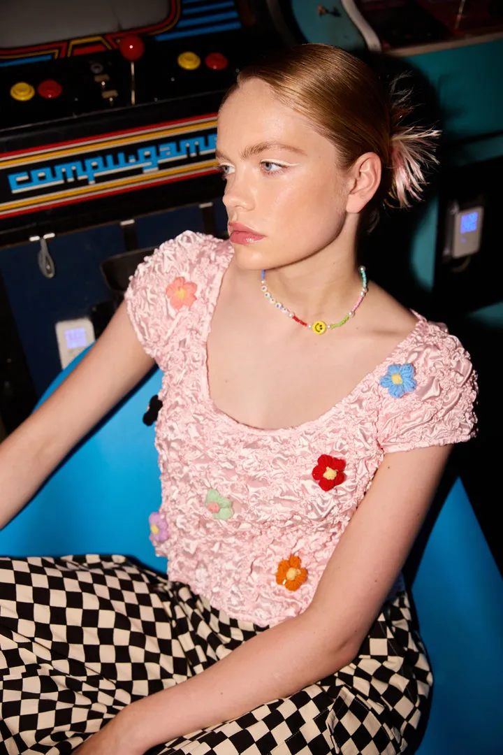 Lyria Popcorn Top - Pink