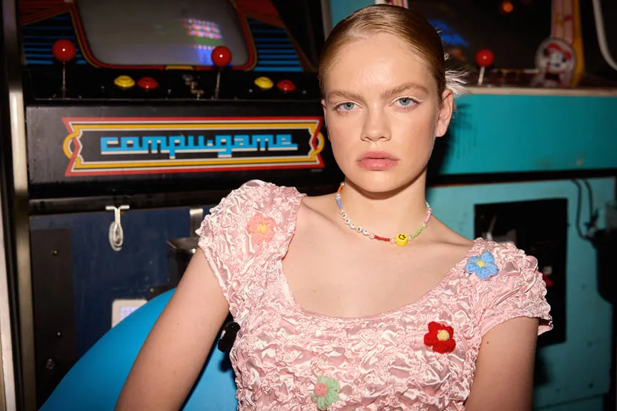 Lyria Popcorn Top - Pink