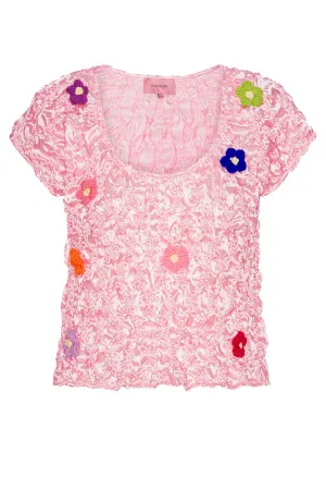 Lyria Popcorn Top - Pink