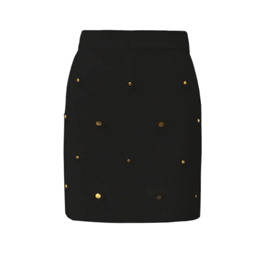 Malak Gold Snap Skirt - Meteorite