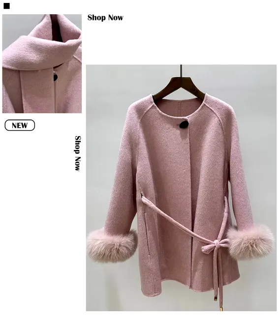 Maleyna | Cashmere Wool Coat with Scarf