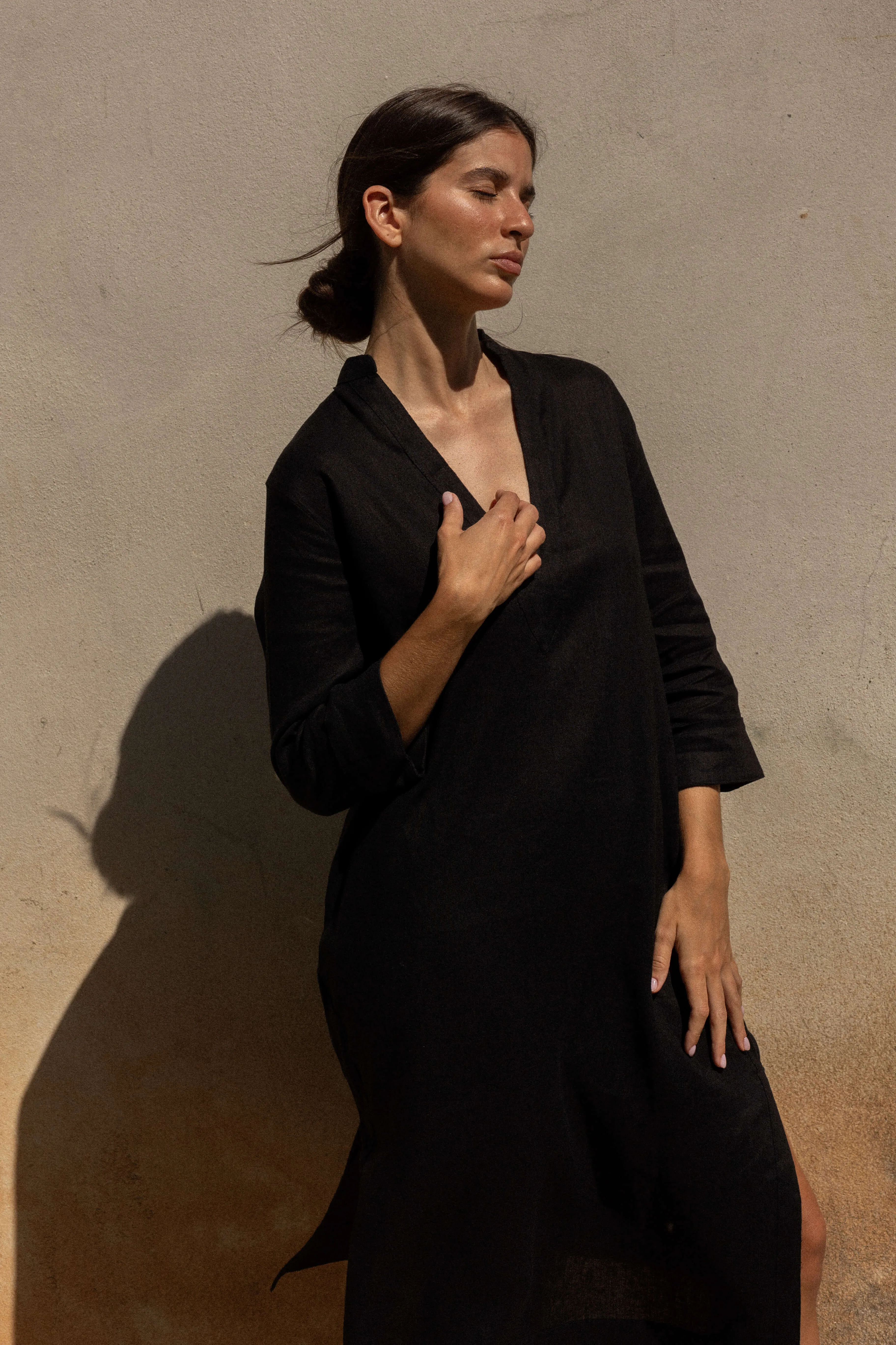 Mar Linen Tunic Black