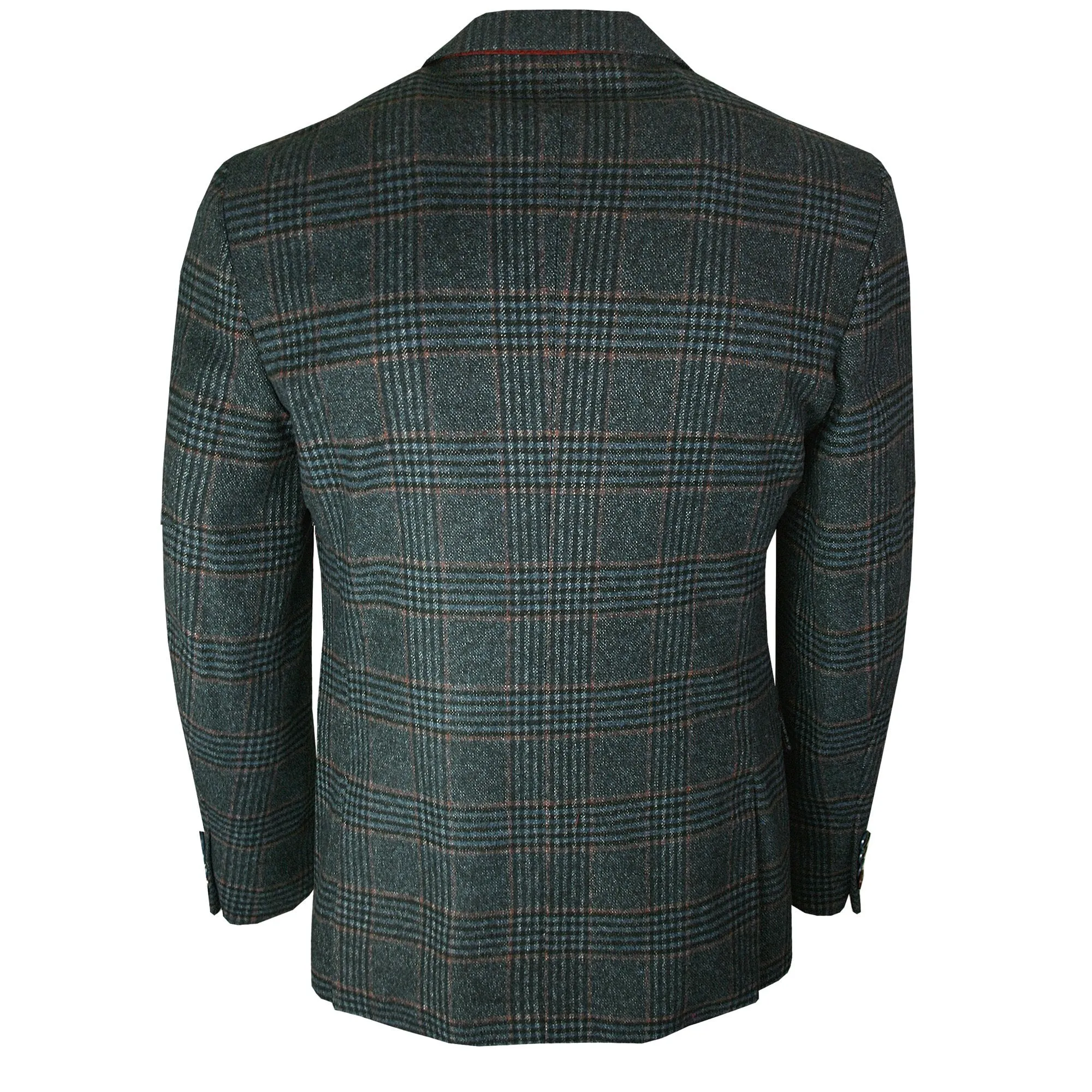 Marc Darcy Luca Tweed Check Blazer Navy