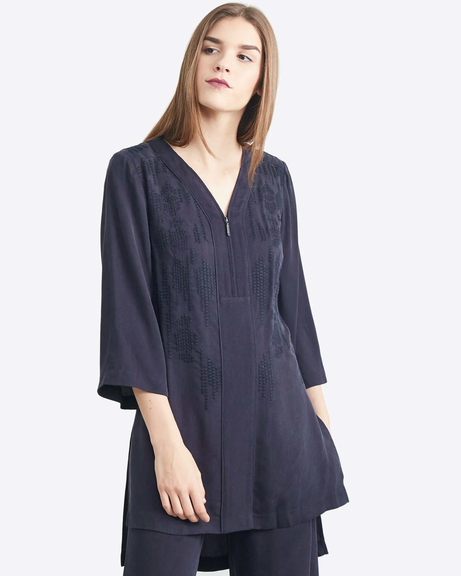 Marcia Hi-Low Embroidered Tunic