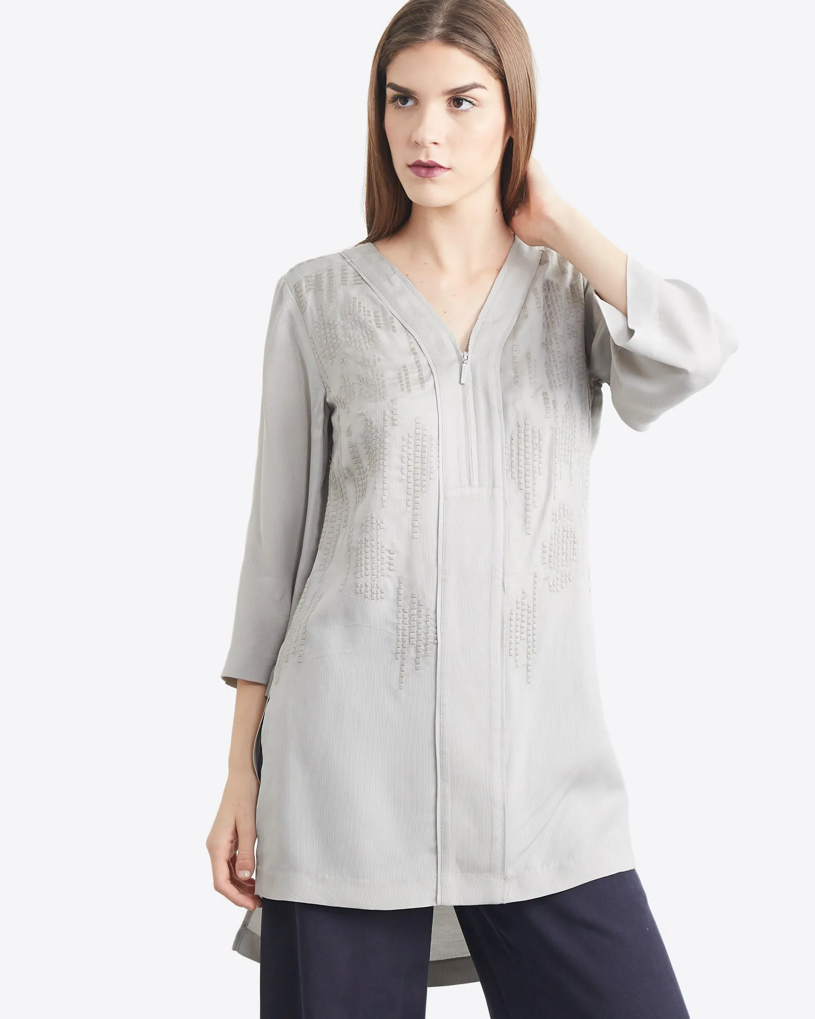Marcia Hi-Low Embroidered Tunic