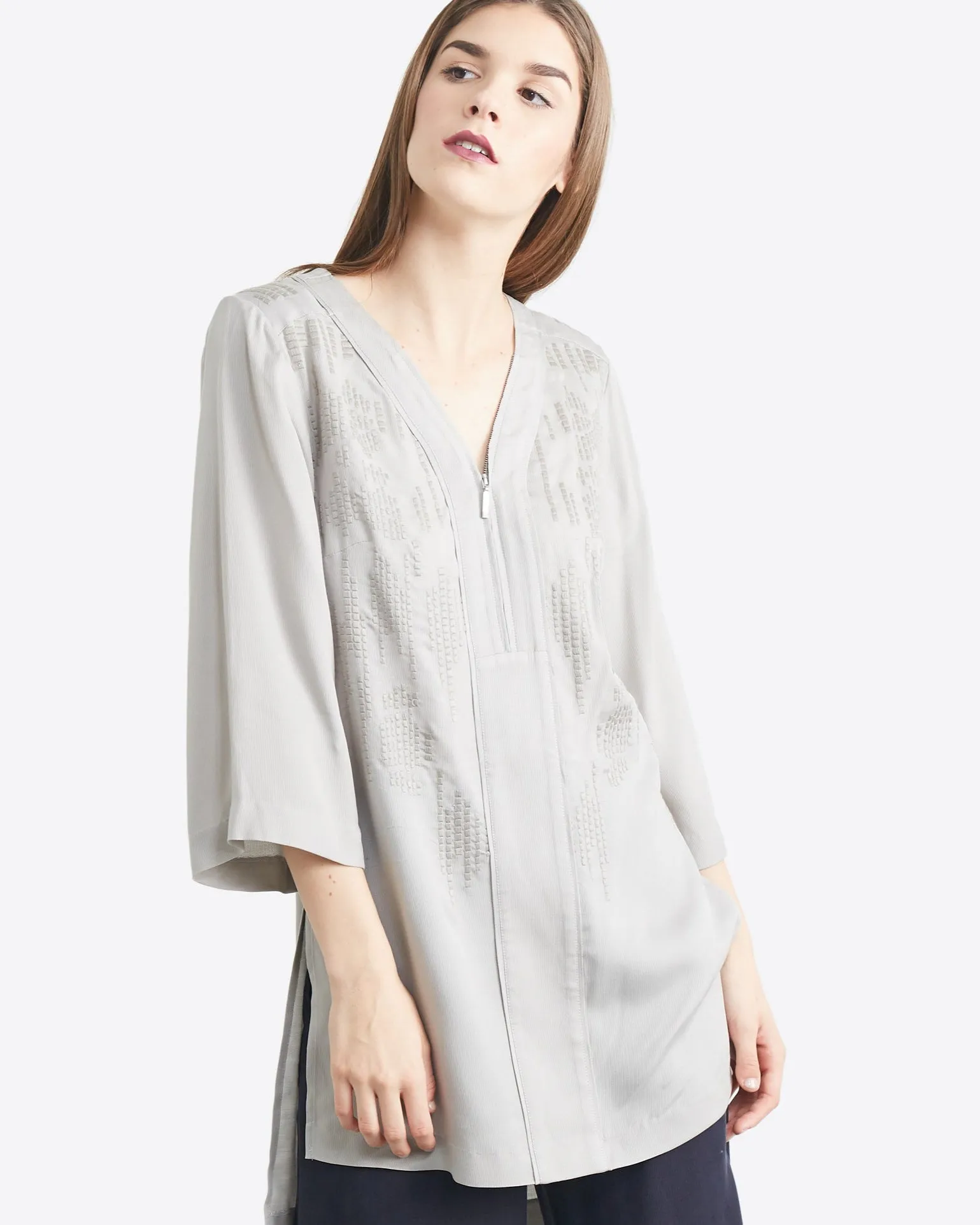 Marcia Hi-Low Embroidered Tunic