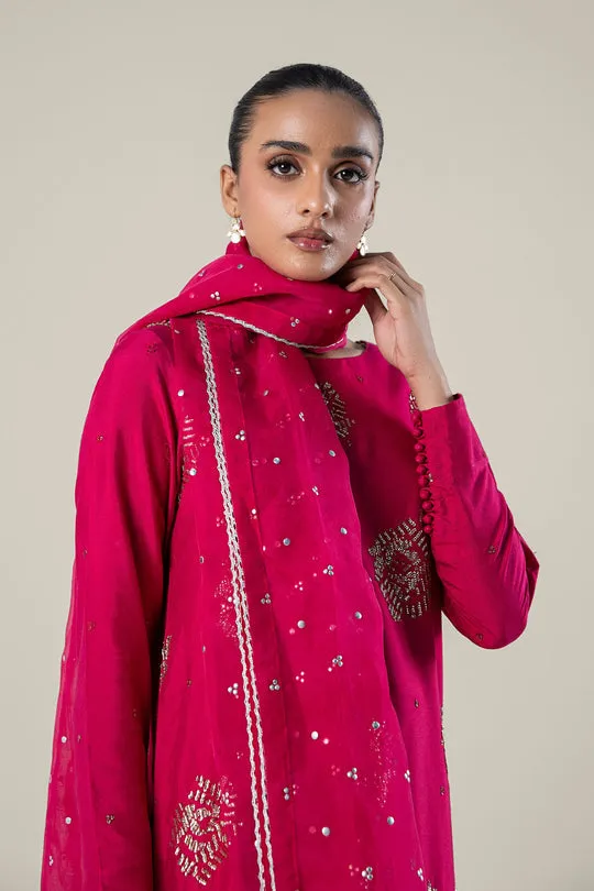 Maria.B | 2 Pc Embroidered Raw Silk Suit '24 | MB-WF24-30