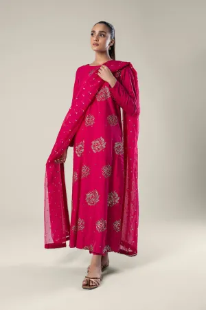 Maria.B | 2 Pc Embroidered Raw Silk Suit '24 | MB-WF24-30