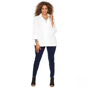 MarlaWynne Women's Plus Size Crinkled Textured Easy Shirt