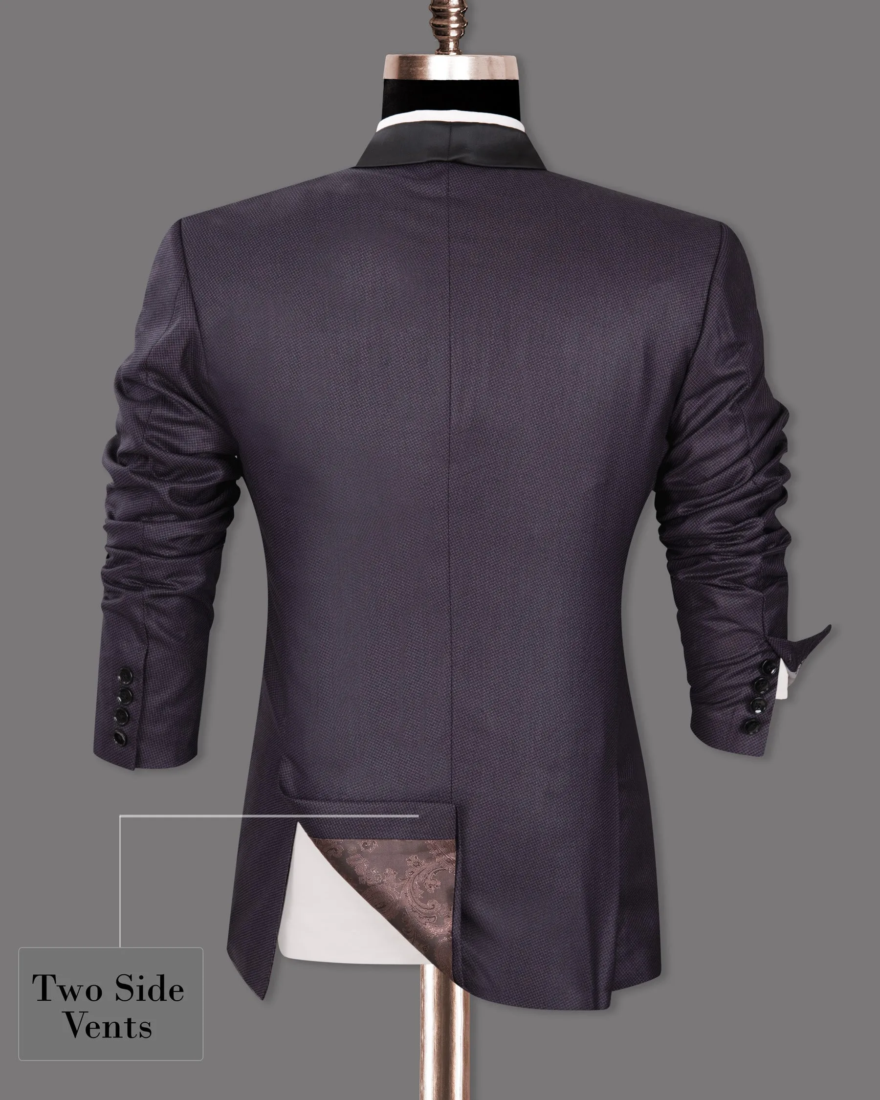 Martinique Violet Subtle Checked Woolrich Tuxedo Blazer