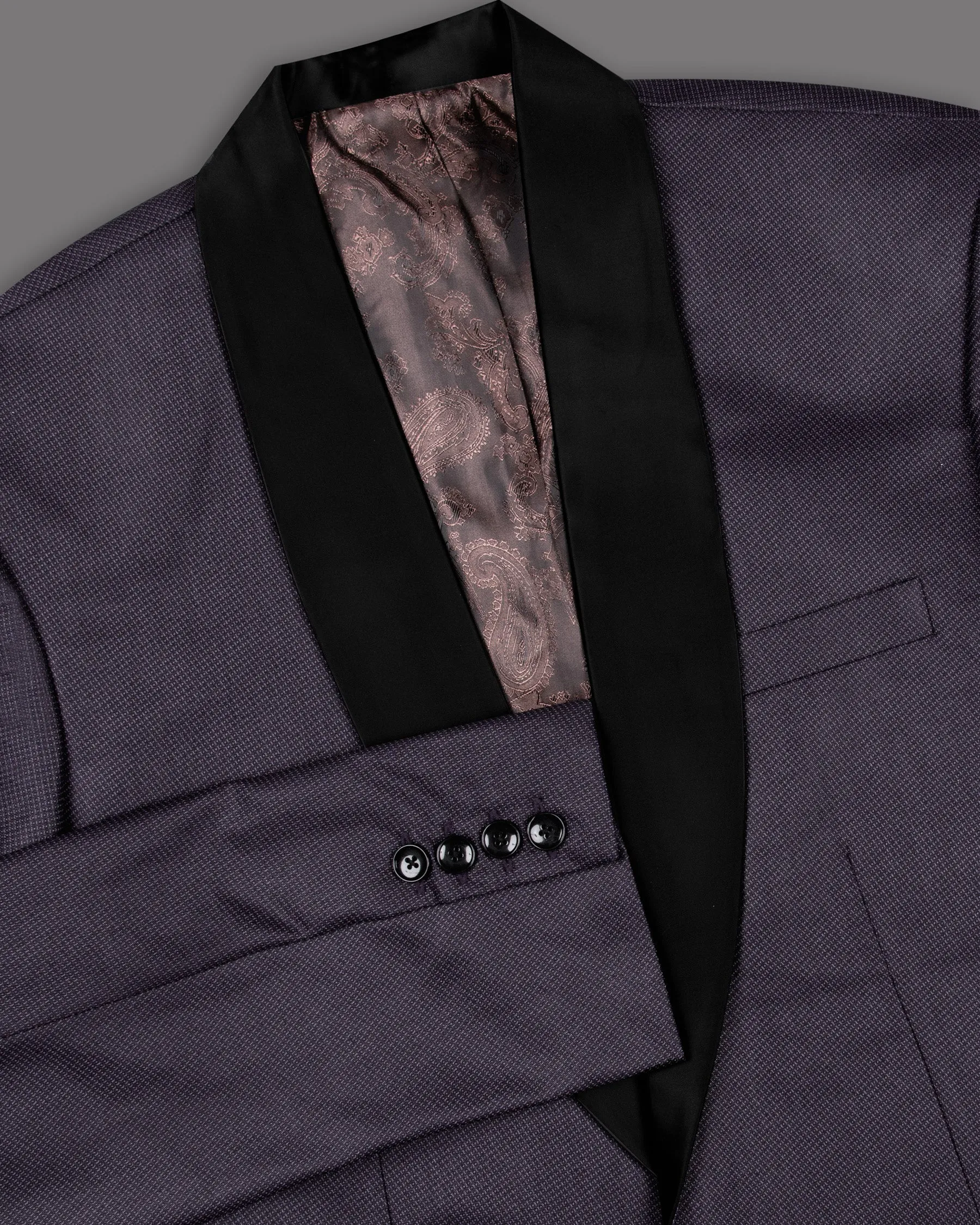 Martinique Violet Subtle Checked Woolrich Tuxedo Blazer
