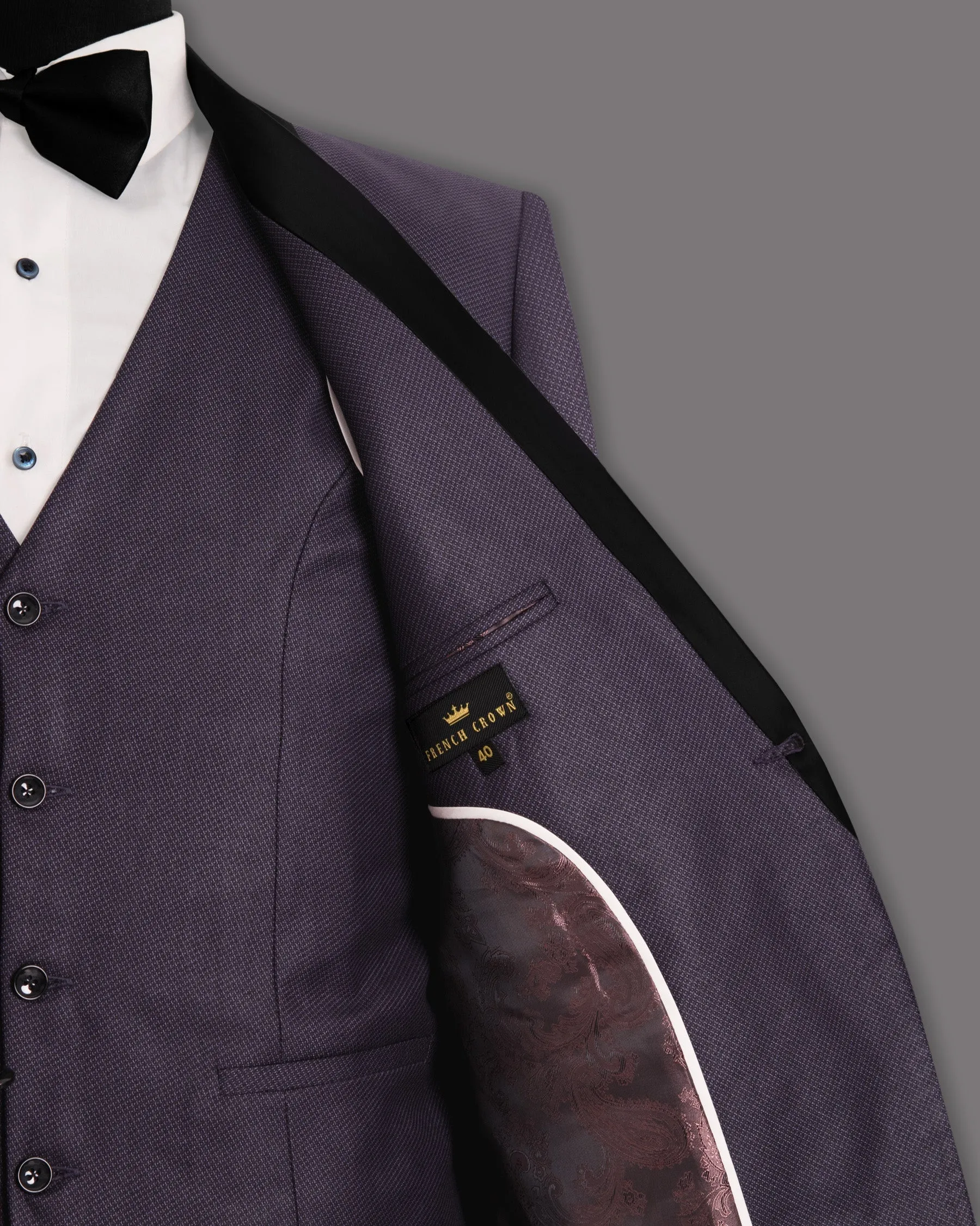 Martinique Violet Subtle Checked Woolrich Tuxedo Blazer