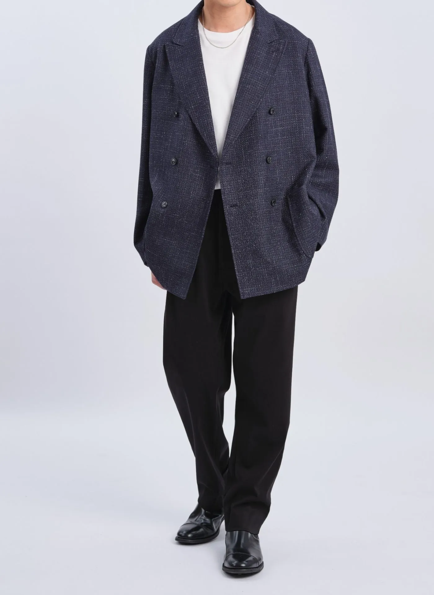 Marzotto Wool Silk Linen Soft Double Breasted Blazer