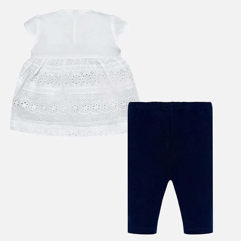 Mayoral Girls Navy & White Two Piece Set