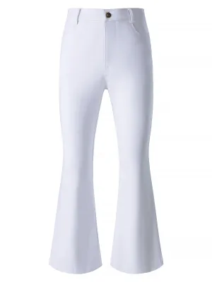 Men's Bell Bottom Pants 70s Disco Outfits Slim Fit Retro Flared Trousers