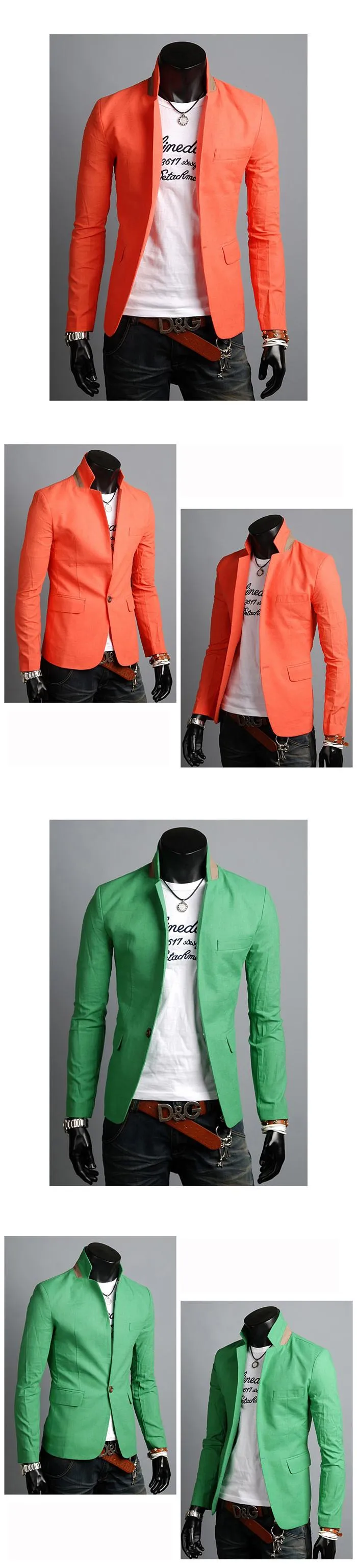 Men's Fashion Casual Suit Jacket With Colored Collar