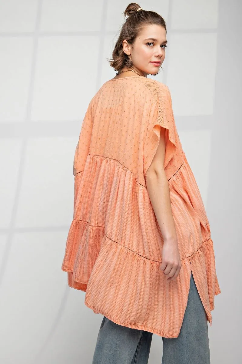 Mineral Wash Voile Tiered Duster