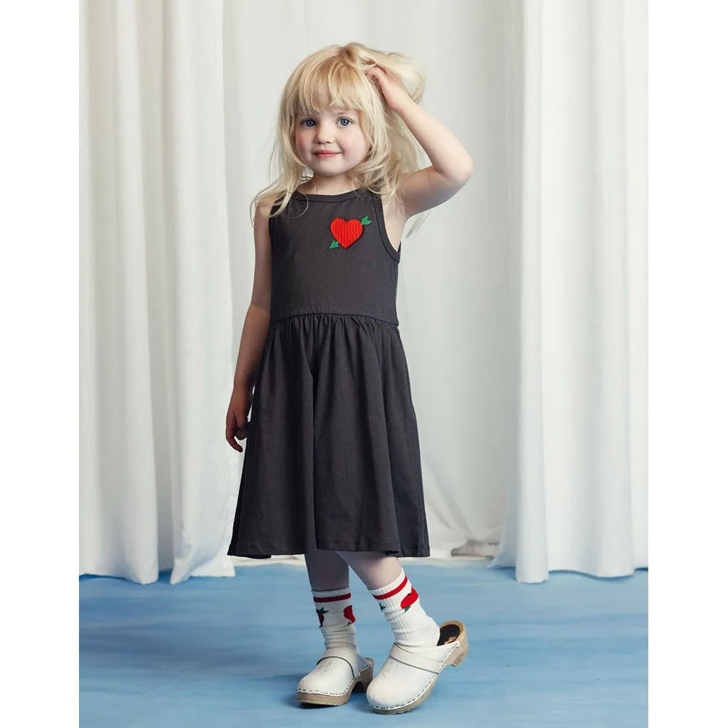 Mini Rodini - Arrowed heart embroidered tank dress - black