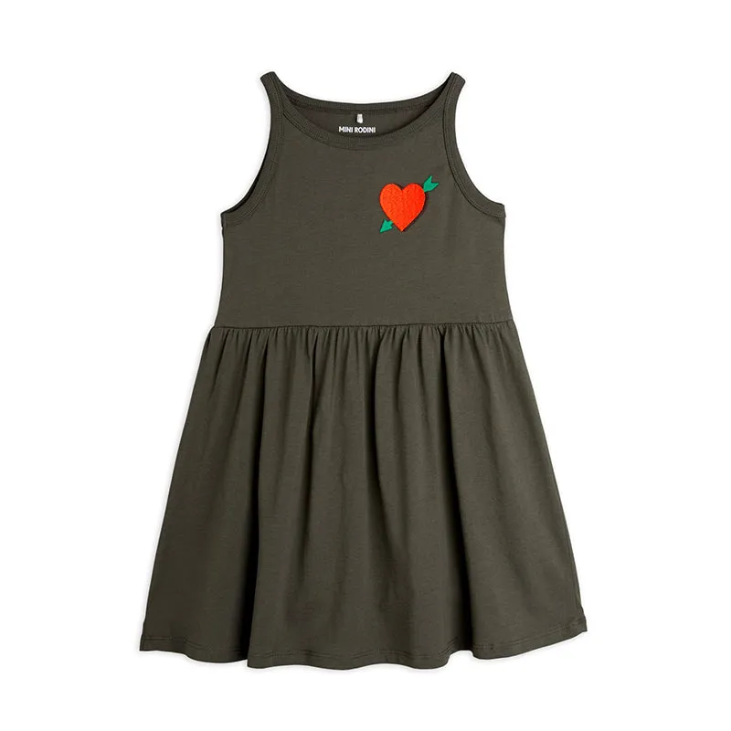 Mini Rodini - Arrowed heart embroidered tank dress - black