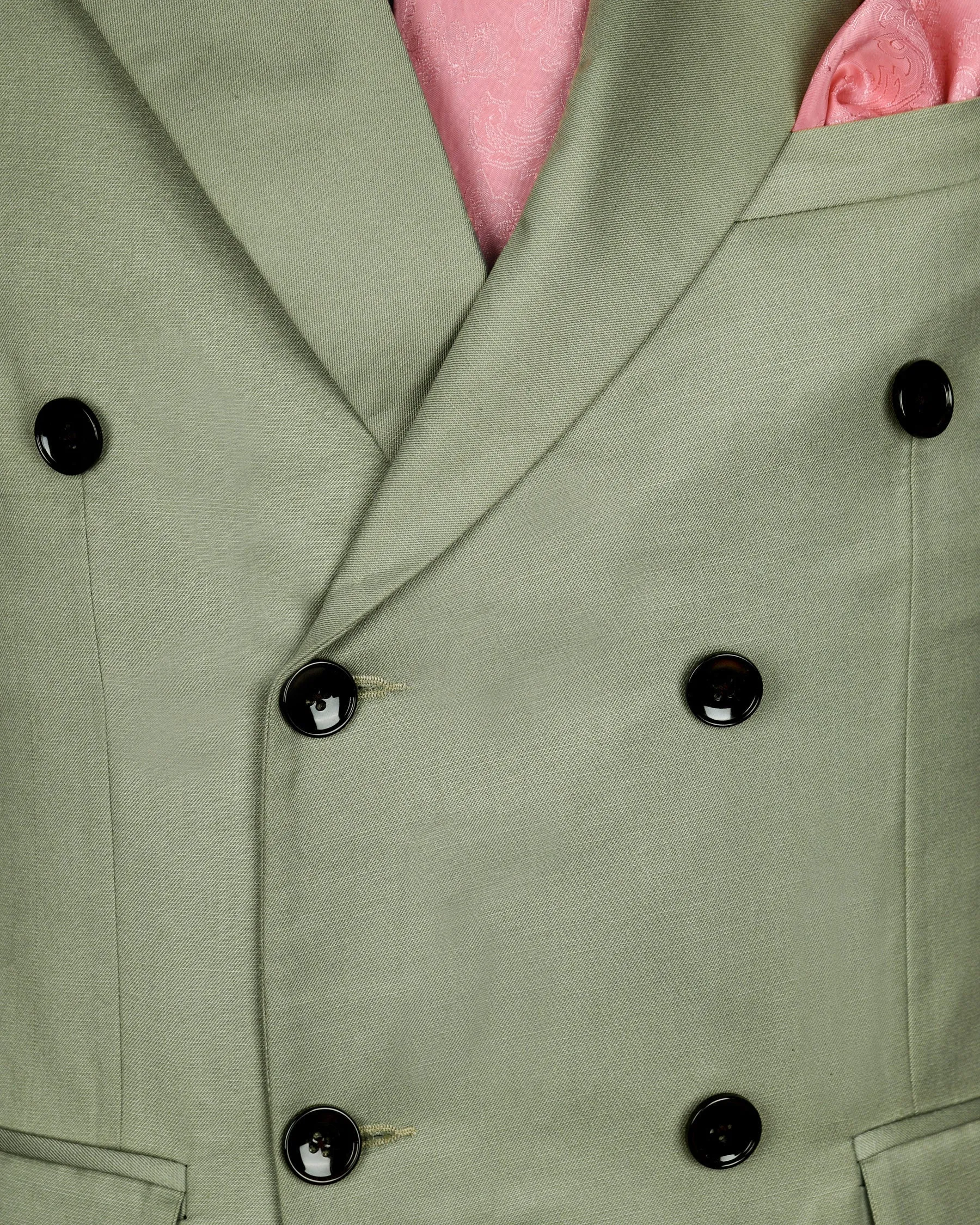 Mint Wool Rich Double Breasted Blazer