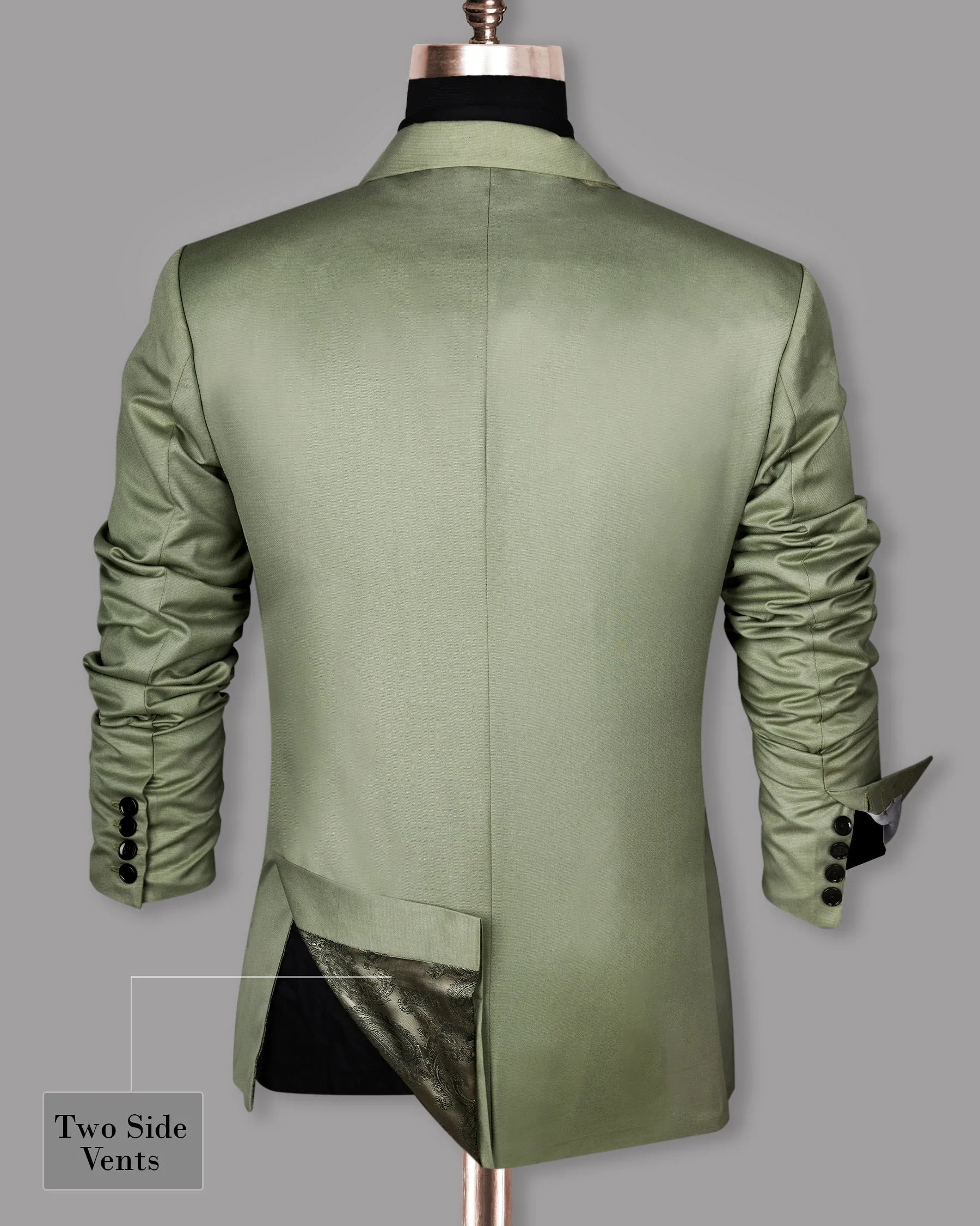 Mint Wool Rich Double Breasted Blazer